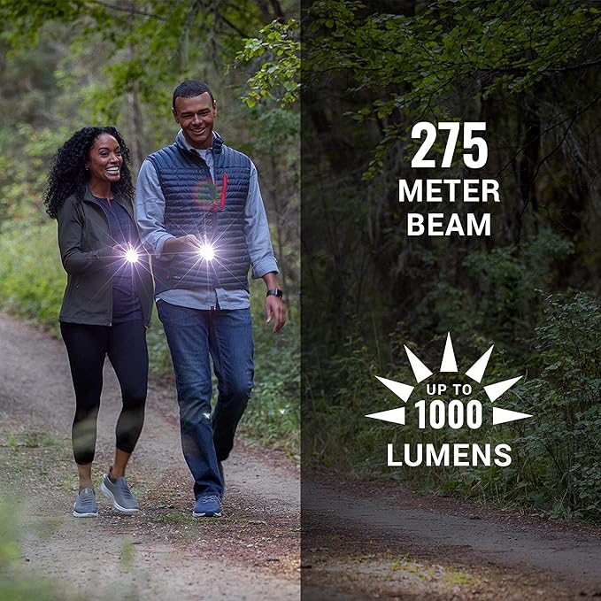 Coleman OneSource Rechargeable LED Flashlight, Water-Resistant Flashlight with OneSource Batteries Shines Up to 1000 Lumens, Rechargeable Heavy-Duty Flashlight for Camping, Emergencies, & Home Usage