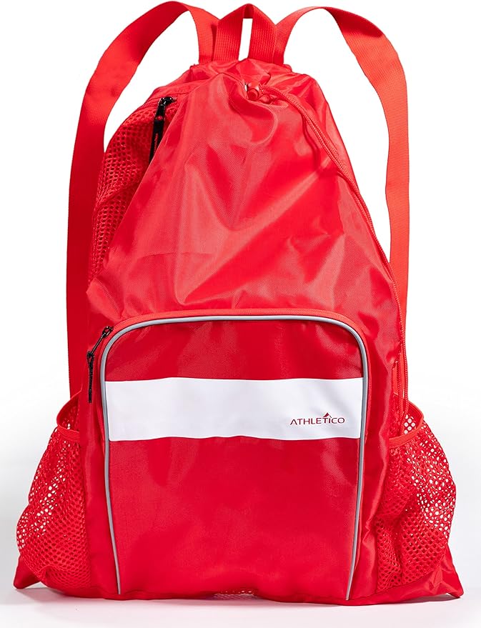 Athletico Mesh Swim Bag - Mesh Pool Bag With Wet & Dry Compartments for Swimming, the Beach, Camping and More