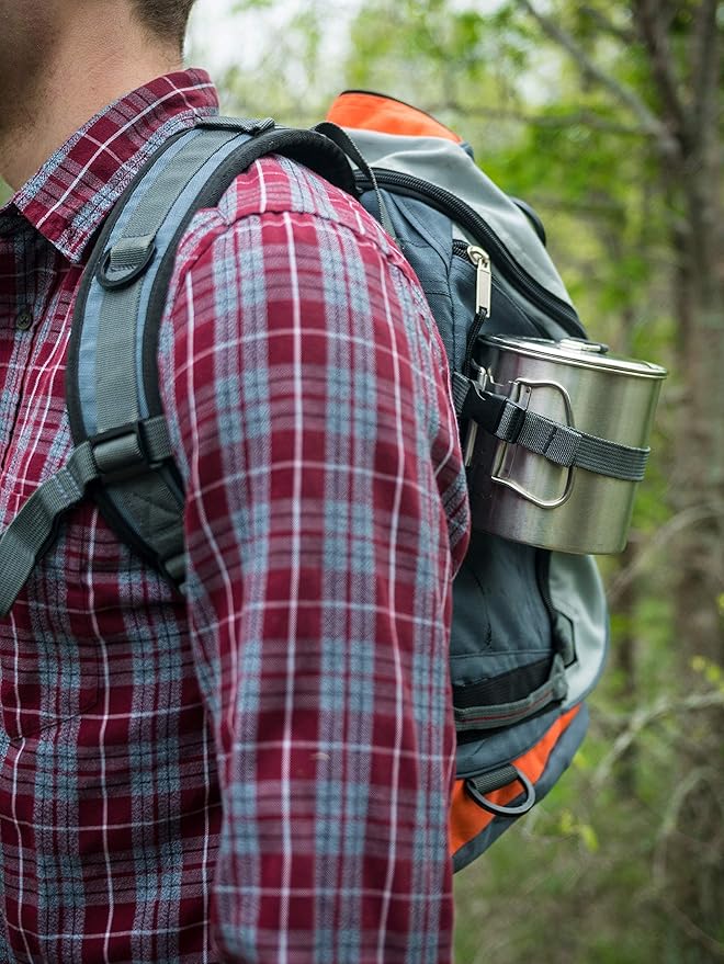 Solo Stove Solo Pot 900 - Lightweight Stainless Steel Backpacking Pot | Boil Water Quickly | Volume Markings and Pour Spout