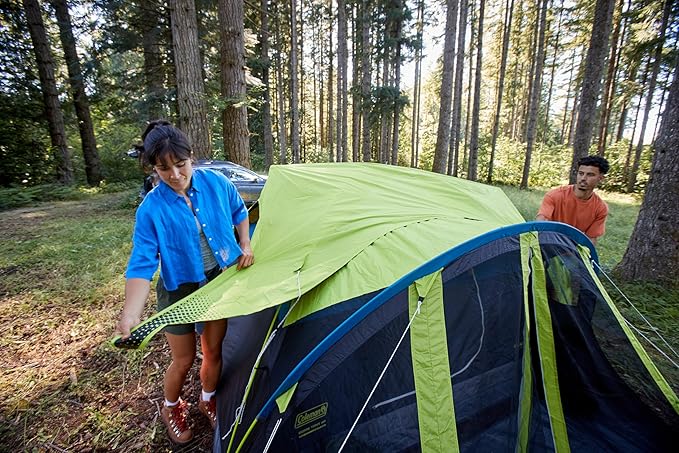 Coleman Carlsbad Dark Room Tent with Screened Porch, 4/6 Person Tent Blocks 90% of Sunlight to Keep Inside Cool, Weatherproof Shelter with Easy Setup, Made of PFAS-Free Materials