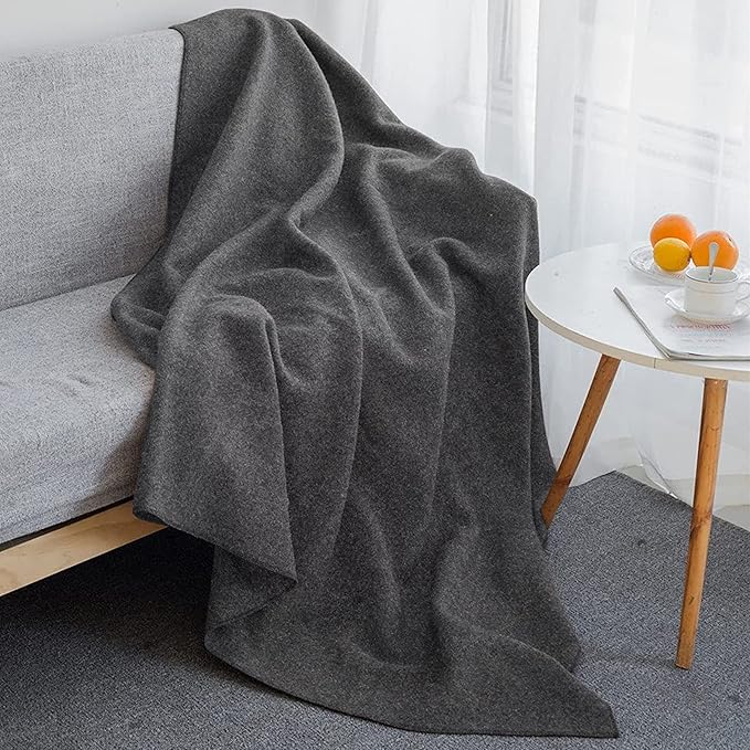 Grey 62x80 Military Wool Blanket for Emergency,Camping & Everyday Use (Grey)