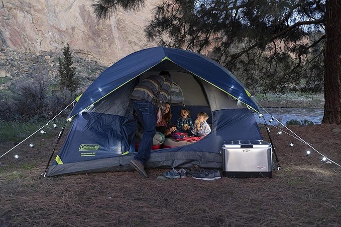 Coleman Sundome Camping Tent with Rainfly, 2/3/4/6 Person Tent Sets Up in 10 Mins, Weatherproof Shelter for Camping, Festivals, Backyard, Sleepovers, & More