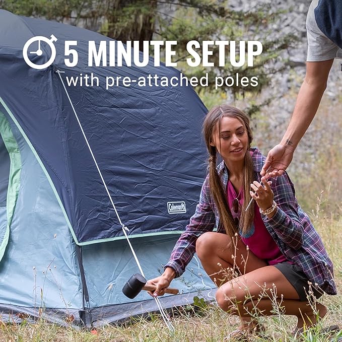 Coleman Skydome Tent with 5 Minute Setup, 2/4/6/8-Person Weatherproof Tent with Rainfly & Carry Bag, 20% More Headroom Than Traditional Canopies