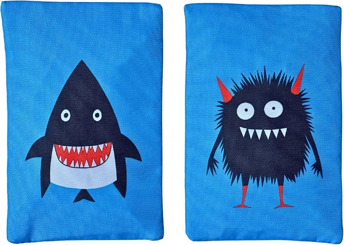 Yumbox Reusable Soft Ice Packs with Fabric Sleeve for Lunch Box and Cooler, Sweatproof, Pack of 2 Gel Ice Packs (Monster Shark)