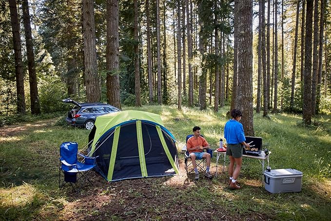 Coleman Carlsbad Dark Room Tent with Screened Porch, 4/6 Person Tent Blocks 90% of Sunlight to Keep Inside Cool, Weatherproof Shelter with Easy Setup, Made of PFAS-Free Materials