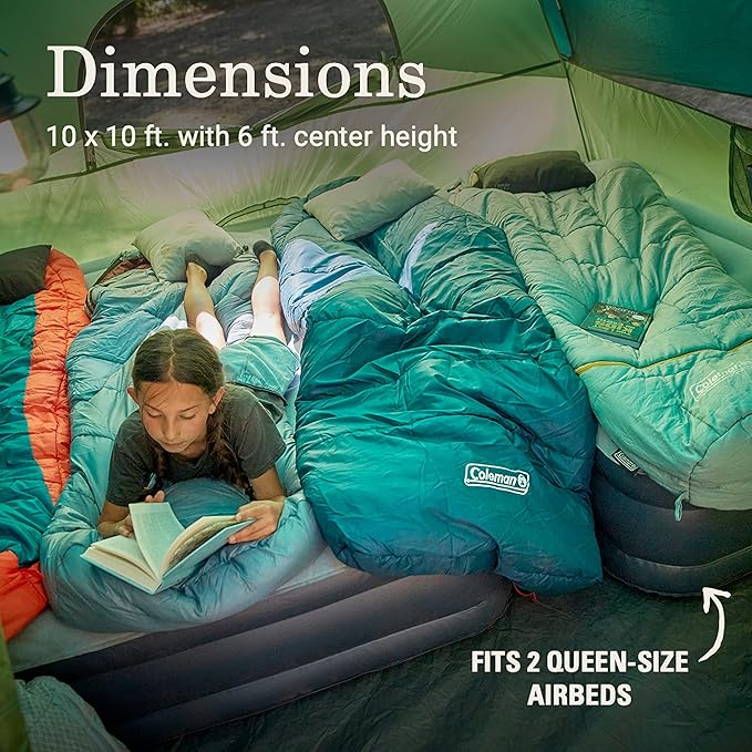 Coleman Sundome Camping Tent with Rainfly, 2/3/4/6 Person Tent Sets Up in 10 Mins, Weatherproof Shelter for Camping, Festivals, Backyard, Sleepovers, & More