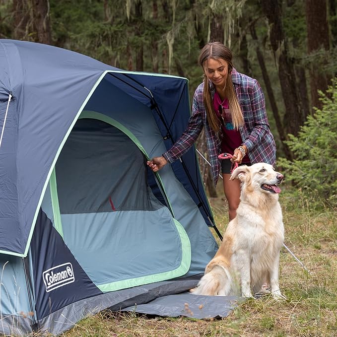 Coleman Skydome Tent with 5 Minute Setup, 2/4/6/8-Person Weatherproof Tent with Rainfly & Carry Bag, 20% More Headroom Than Traditional Canopies