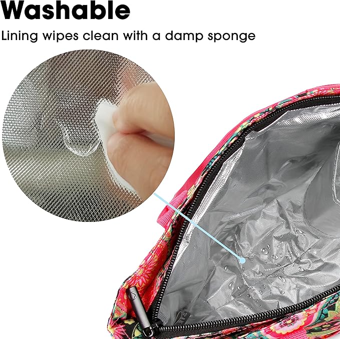 J World Lola Lunch Tote Bag Insulated Lunch-Box for Women & Teen Girls, Classic Paisley