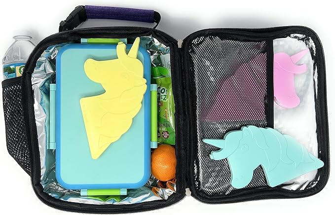 Unicorn Slim Reusable Ice Packs - 3-Pack Long-Lasting for Lunch Boxes, Lunch Bags, and Coolers - Multicolored