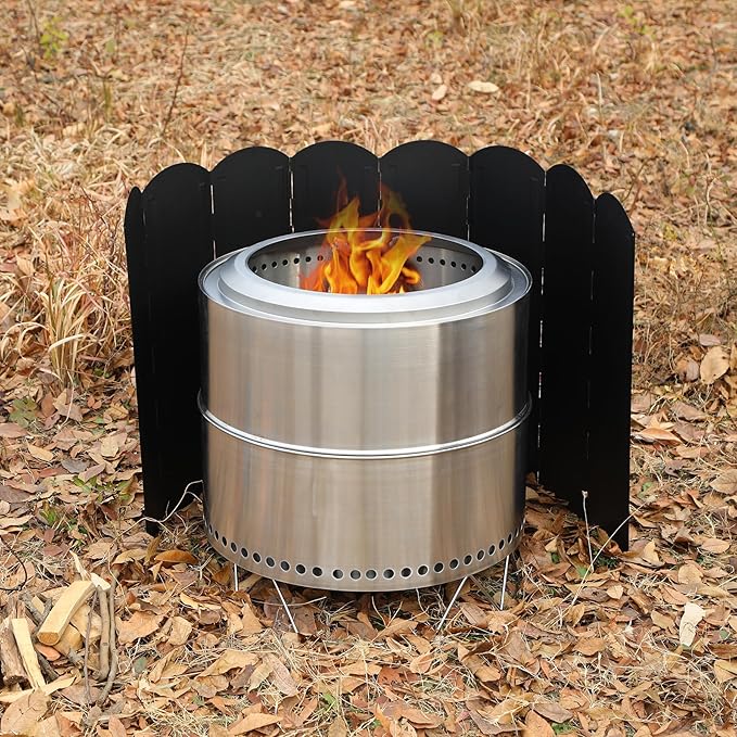 Lineslife 23.6" Extra Tall Camping Stove Windscreen, 8-Panel Lightweight Folding Windshield for Butane/Propane Burners & Grills, Portable with Carry Bag (Camping Hiking)