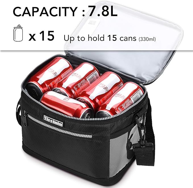 Tirrinia Insulated Lunch Bag for Women Men, Leakproof Thermal Reusable Lunch Box Tote for Adult by Tirrinia, Lunch Cooler for Office Work, Black