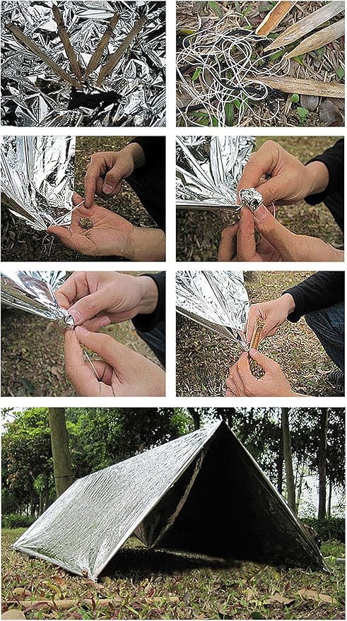 Emergency Foil Thermal Blanket (Pack of 50), 210 x 160 cm (82" x 63") Emergency shelter Survival Reflective Blankets Perfect for Outdoors, Hiking, Survival, Marathons or First Aid