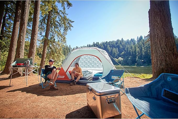 Coleman Skydome Tent with 5 Minute Setup, 2/4/6/8-Person Weatherproof Tent with Rainfly & Carry Bag, 20% More Headroom Than Traditional Canopies