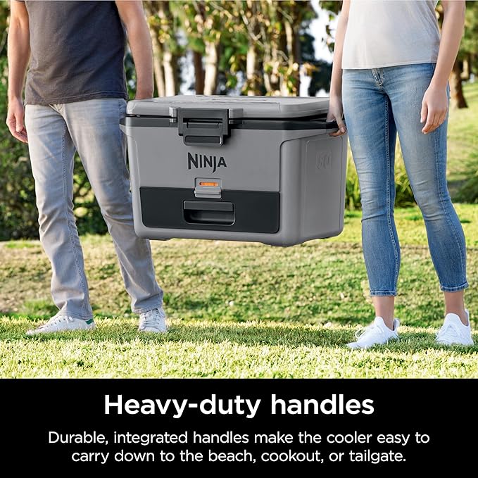 Ninja FB151GY FrostVault 50qt Hard Cooler with Dry Zone, Integrated Fridge-Temp Dry Storage Drawer, Premium Heavy-Duty Insulated Cooler, Keeps Ice for Days, Slate Gray