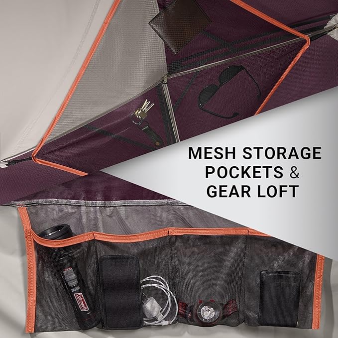 Coleman Skydome Tent with 5 Minute Setup, 2/4/6/8-Person Weatherproof Tent with Rainfly & Carry Bag, 20% More Headroom Than Traditional Canopies
