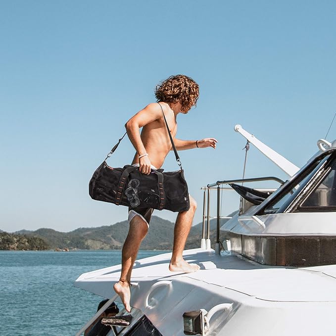 Fitdom 90L Large Mesh Duffle Bag for Scuba Dive or Snorkel Equipment. Best for Water Sports & Beach Activities like Swimming, Diving & Snorkeling. Perfect for Travel, Storage Swim Gym Gears & Balls
