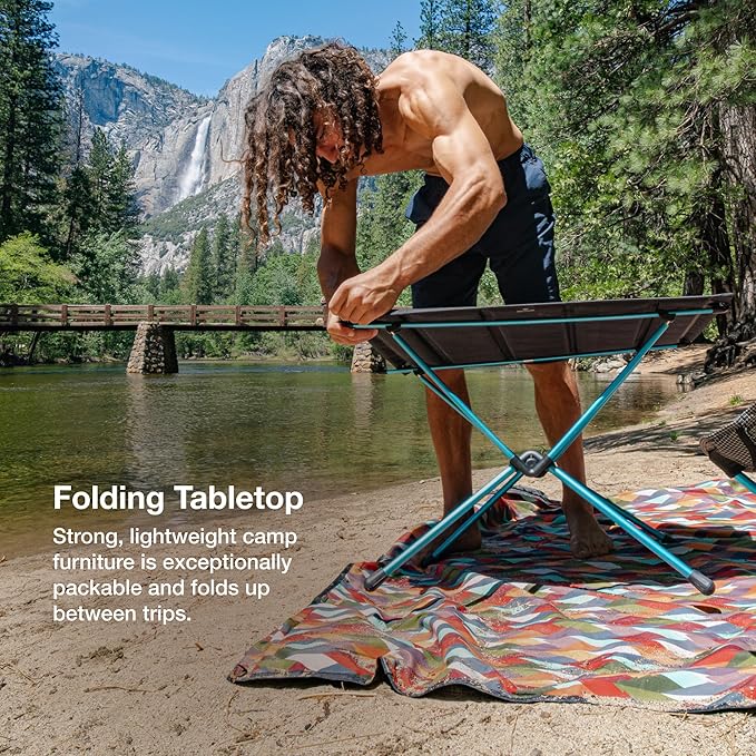 Helinox Table One Hard Top Lightweight, Collapsible, Portable, Outdoor Camping Table, Regular - 23 x 15 Inches, Coyote Tan