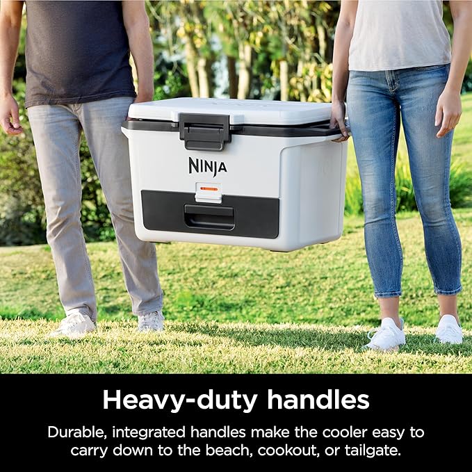 Ninja FB151WH FrostVault 50qt Hard Cooler with Dry Zone, Integrated Fridge-Temp Dry Storage Drawer, Premium Heavy-Duty Insulated Cooler, Keeps Ice for Days, Cloud White