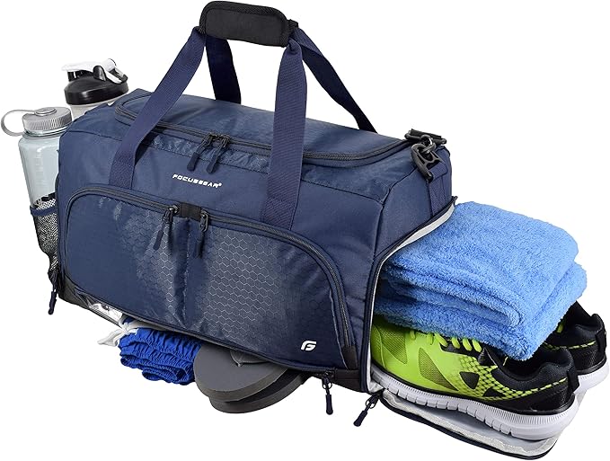 Ultimate Gym Bag 2.0: The Durable Crowdsource Designed Duffel Bag with 10 Optimal Compartments Including Water Resistant Pouch