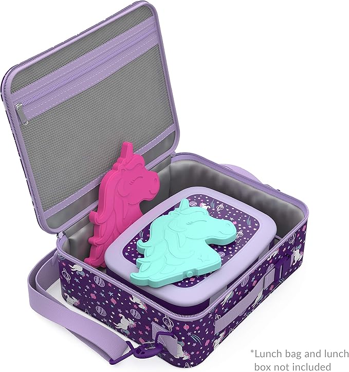 Bentgo Buddies Reusable Ice Packs - Slim for Lunch Boxes, Bags, and Coolers Multicolored 4-Pack (Unicorn)