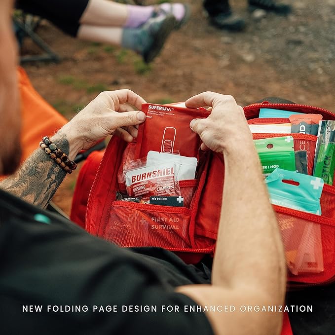 MY MEDIC MyFAK PRO Ifak First Aid Kit - 140 Life Saving Trauma and Medical Items - HSA FSA Eligible Survival Kit for Camping or Your Car - RED