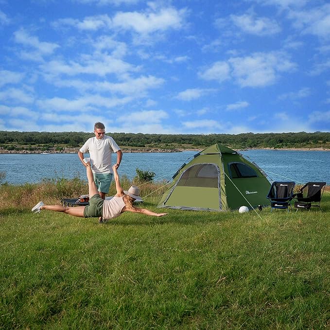 Moon Lence Instant Pop Up Tent Family Camping Tent 4-5 Person Portable Automatic Tent Windproof for Camping Hiking Mountaineering