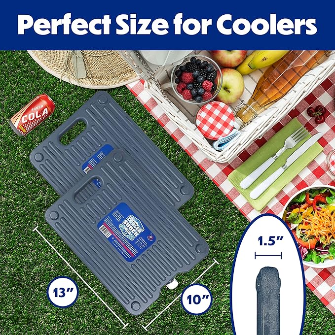 Cooler Shock Ice Packs - Reusable, Premium, Large Pack and Lunch Set for Long Term Use - Cools Faster Than Ice - Cooler Accessories