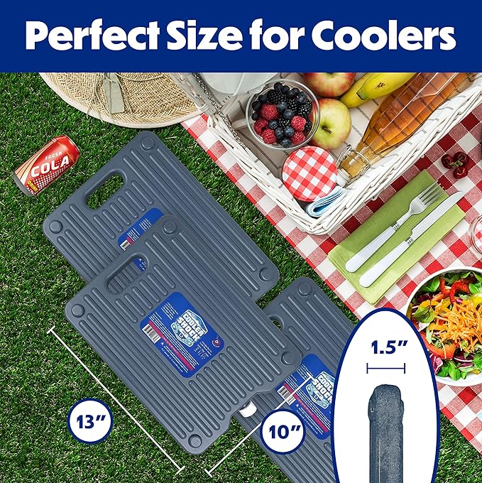 Cooler Shock Ice Packs - Reusable, Premium, Large Pack and Lunch Set for Long Term Use - Cools Faster Than Ice - Cooler Accessories