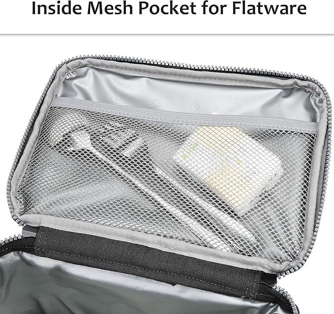 Tirrinia Insulated Lunch Bag for Women Men, Leakproof Thermal Reusable Lunch Box Tote for Adult by Tirrinia, Lunch Cooler for Office Work, Dark Grey