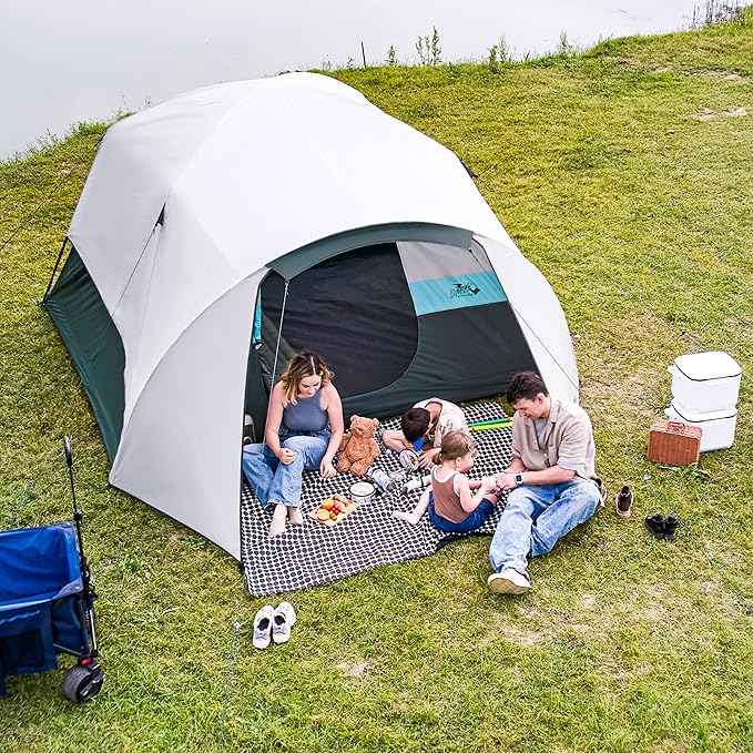 Tents for Camping 6/10 Person Camping Tent with Screen Porch, Weatherproof Large Cabin Tent with Rainfly and Carry Bag, Family Tent for Outdoor Camping and Backyard