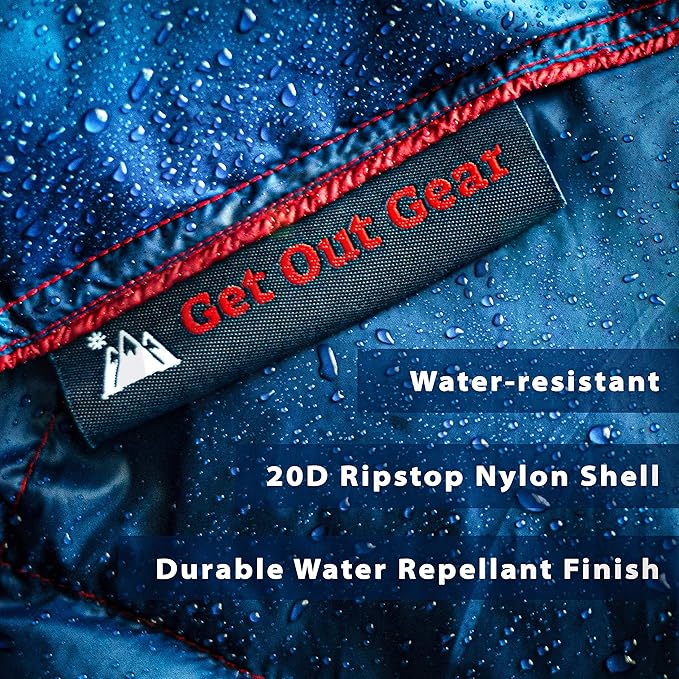 Down Camping Blanket - Puffy, Packable, Lightweight and Warm | Ideal for Outdoors, Travel, Stadium, Festivals, Beach, Hammock | 650 Fill Power Water-Resistant Backpacking Quilt