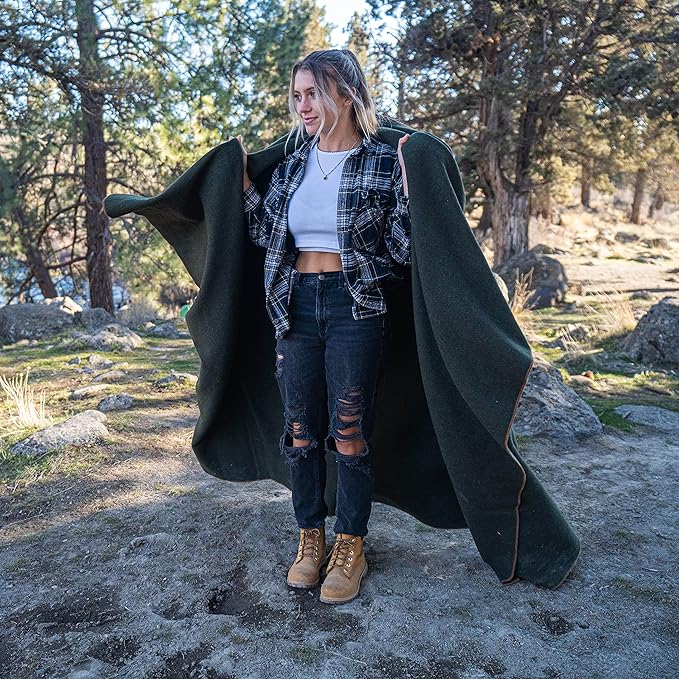 Arcturus Military Wool Blanket - Warm, Thick, Washable - Great for Outdoors, Camping, Stadium Blanket, Picnics, Travel - Car & Bushcraft Survival Kits, Large 64in x 88in 4.5 lb