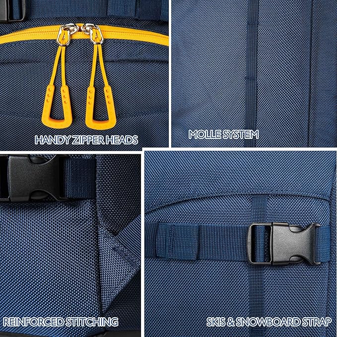 Unigear Ski Boot Bag, 50L Ski Boot Travel Backpack for Ski Helmet, Goggles, Gloves, Skis, Snowboard & Accessories (Blue)