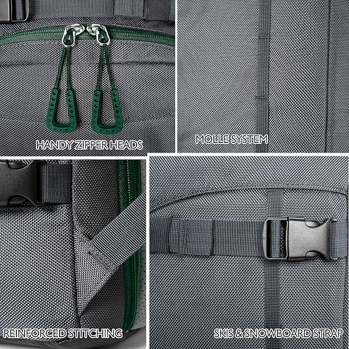 Unigear Ski Boot Bag Backpack for Helmet 50L/70L, Goggles, Gloves, Skis, Snowboard & Accessories (Gray)