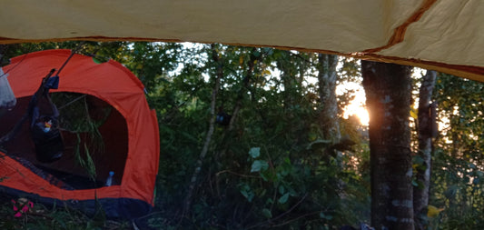 Camping with the view of sunrise.