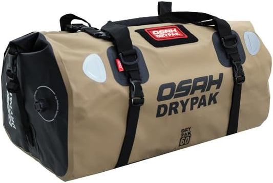 Motorcycle Dry Bag - Waterproof Motorcycle Duffle & Luggage Tail Bag Saddle Bags with Roll Top Closure, Large Storage Space，for Motorcycle Back Seat(MudBrown, 60L)