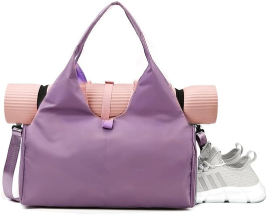 Yoga Gym Bag -Large Capacity Gym Bag with Yoga Mat Holder Water Resistant Workout Bag for Travel Workout Daily