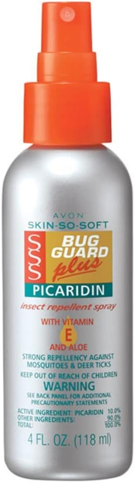 Avon Skin So Soft Bug Guard Plus Picaridin Insect Repellent Spray - Gentle on Skin Mosquito Repellent - DEET-Free Mosquito & Tick Repellent for Humans - 4 fl. oz. Travel Size Bug Spray