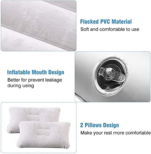 Inflatable Car Air Mattress Back Seat Bed,Thickened Car Travel Camping Air Mattress with Air Pump,Blow Up Bed Portable Car Sleeping Mattress for Car Universal SUV