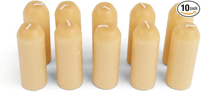 UCO 12-Hour Natural Beeswax, Long-Burning Candles for Outdoor, Camping, Emergency, Survival - Candle Lantern, 10 Pack