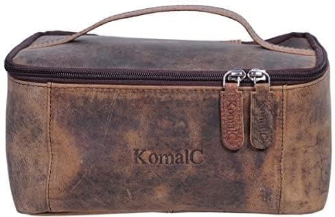 KomalC Genuine Unisex Vanity Leather Dopp kit - Travel Toiletry Bag multi-purpose Toiletry Bag (1 Zip Hunter dopp kit)