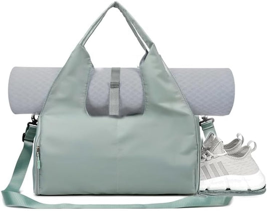 Yoga Gym Bag -Large Capacity Gym Bag with Yoga Mat Holder Water Resistant Workout Bag for Travel Workout Daily