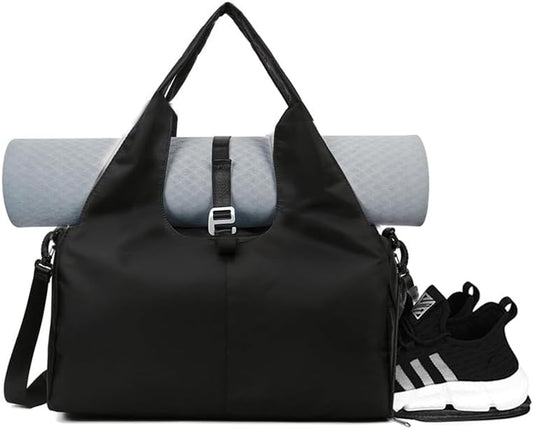 Yoga Gym Bag -Large Capacity Gym Bag with Yoga Mat Holder Water Resistant Workout Bag for Travel Workout Daily