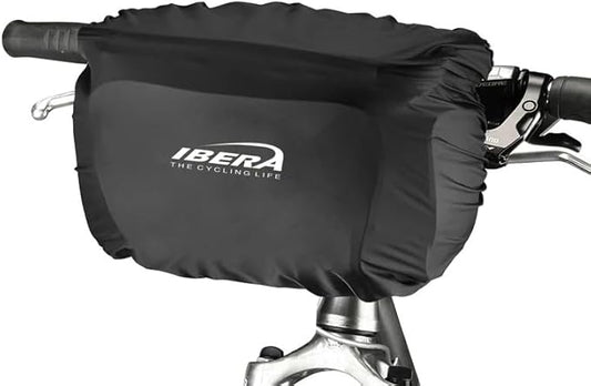 Ibera Bike Handlebar Bag For Camera Equipment- Quick Release Bicycle Bag Fits Most Handlebars - Handlebar Bags For Bicycles, Shoulder Strap and Map Sleeve (Medium - Raincover)