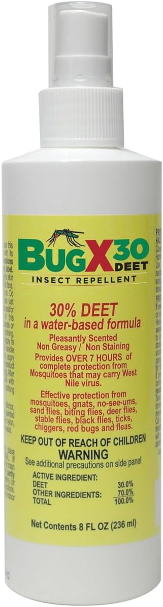 CoreTex Bug X 30 Mosquito, Tick, & Insect Repellent Spray with 30% DEET - 8oz Bottle of Bug Repellent for Up to 7+ Hours of Protection Against 12 Types of Insects