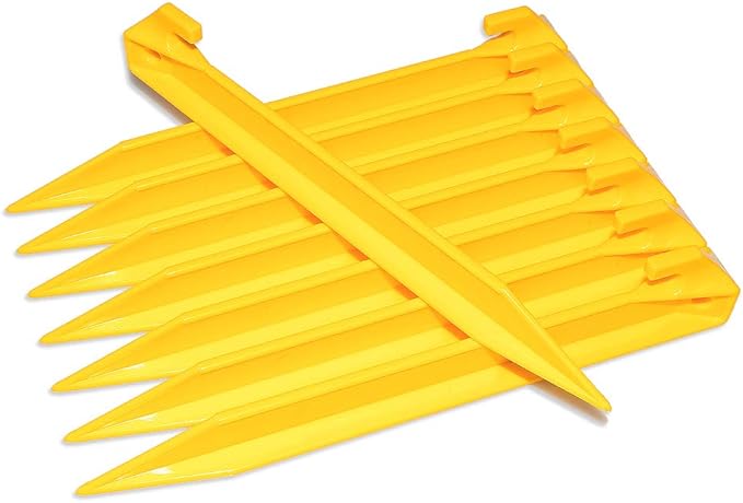 30 Pack Plastic Tent Stakes - 9 Inch Heavy Duty Beach Tent Pegs Canopy Stakes - Essential Gear for Camping, Backpacking, Gardening and More