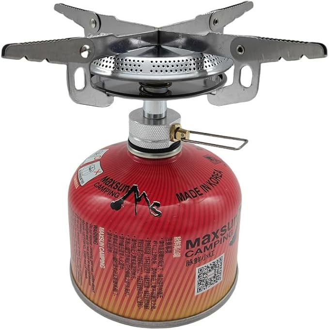 Portable Gas Stove Burner, with Butane Gas Adapter, For Camping, Backpacking, Outdoor Cooking, Outdoor Fising, Outdoor Hiking, Picnic, etc.