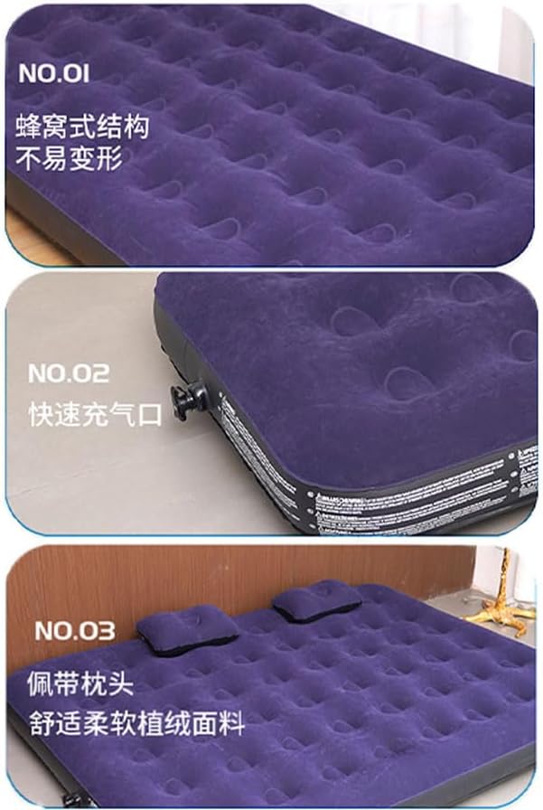 Full Size Air Mattress - Waterproof Puncture-Resistant Inflatable Bed with Portable Foldable Design for Camping, Travel & Home Use - Comfortable Lightweight Airbed 76''X54''X9''