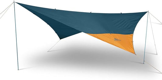 Kelty Noah’s Tarp Sun Shelter and Multi-Use Awning Rainfly, Portable Canopy UV Protection, Waterproof + Durable, 3 Sizes for Customized Pitch