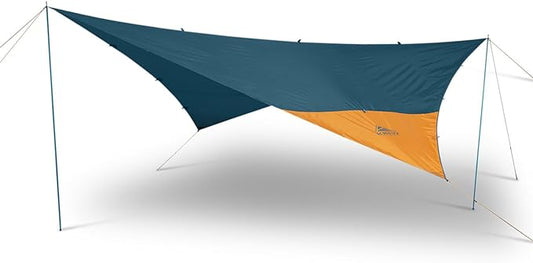 Kelty Noah’s Tarp Sun Shelter and Multi-Use Awning Rainfly, Portable Canopy UV Protection, Waterproof + Durable, 3 Sizes for Customized Pitch